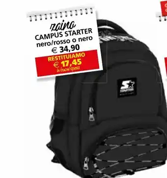 Il Gigante Zaino campus starter nero / rosso o nero offerta