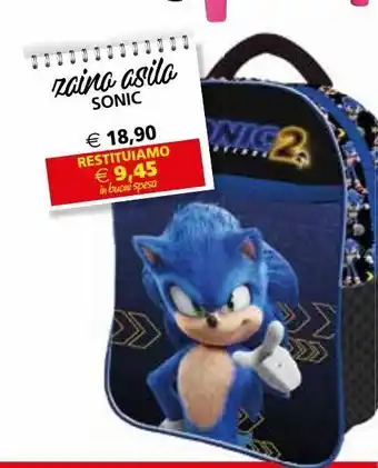Il Gigante Zaino asilo sonic offerta