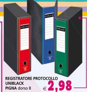 Il Gigante Registratore protocollo uniblack pigna offerta