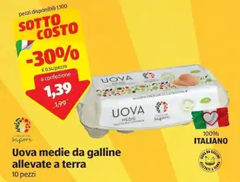 ALDI Uova medie da galline allevate a terra offerta