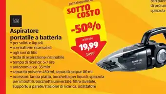 ALDI Aspiratore portatile a batteria offerta