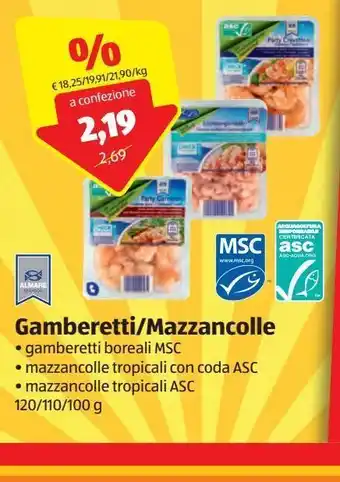 ALDI Gamberetti / mazzancolle offerta