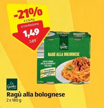 ALDI Ragu alla bolognese offerta
