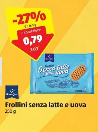 ALDI Frollini senza latte e uova offerta