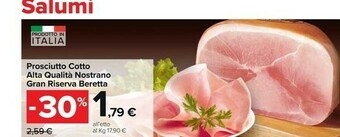 Carrefour Market Beretta Prosciutto cotto offerta