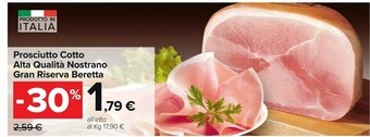 Carrefour Market Beretta Prosciutto cotto offerta