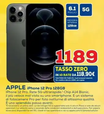 Euronics Apple IPhone 12 Pro 128GB - Grafite offerta