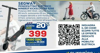 Euronics Ninebot by segway Ninebot KickScooter E22E Powered By Segway offerta