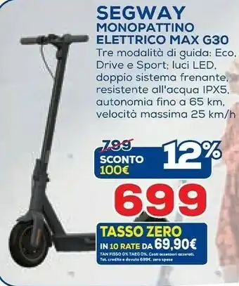 Euronics Ninebot by segway Ninebot KickScooter MAX G30 Powered By Segway offerta