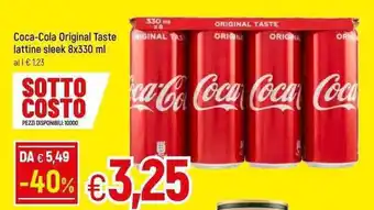 Famila Coca-Cola Original Taste lattine sleek 8x330 ml offerta