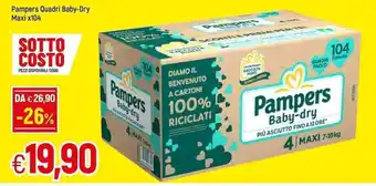 Famila Pampers Quadri Baby-Dry Maxi x104 offerta