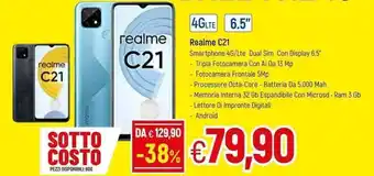 Famila Realme C21 Smartphone 4G/Lte Dual Sim Con Display 6.5" offerta