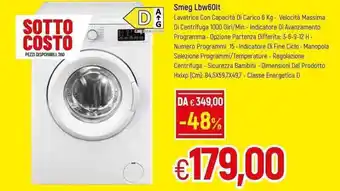 Famila Smeg Lbw60lt Lavatrice offerta