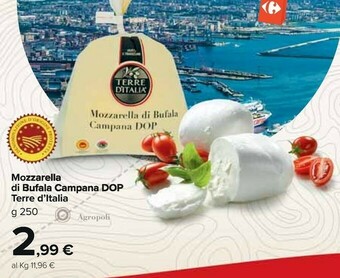 Carrefour Terre d'Italia Mozzarella di bufala offerta