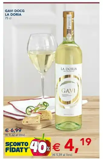 Esselunga La doria Gavi Docg 75 Cl offerta