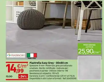 Piastrella Easy Grey - 80x80 Cm