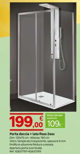 Leroy Merlin Porta Doccia + Lato Fisso Zesc offerta