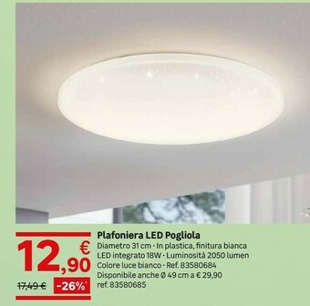Plafoniera LED Pogliola