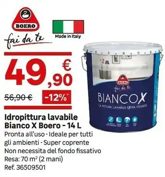 Leroy Merlin Boehringer ingelheim Idropittura Lavabile Bianco X Boero - 14 L offerta