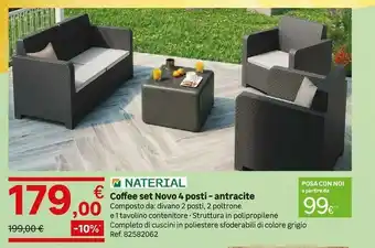 Leroy Merlin Coffee Set Novo 4 Posti - Antracite offerta