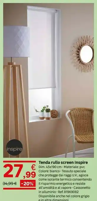 Leroy Merlin Tenda Rullo Screen Inspire offerta