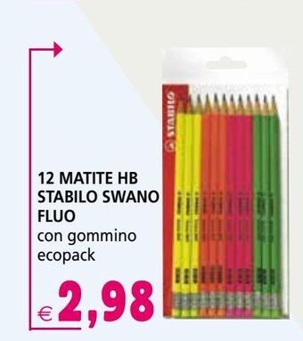 Il Gigante 12 matite hb stabilo swano fluo offerta