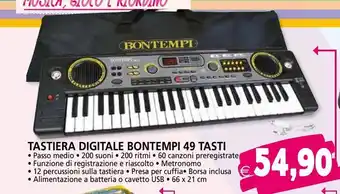 Il Gigante Tastiera digitale bontempi 49 tasti offerta