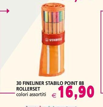 Il Gigante 30 fineliner stabilo point 88 rollerset offerta