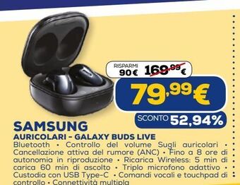Euronics Samsung auricolari - galaxy buds live offerta