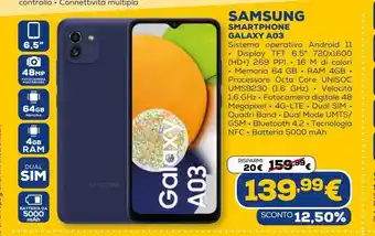 Euronics Samsung smartphone galaxy a03 offerta