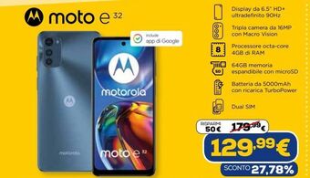 Euronics Moto e32 offerta