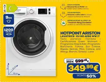 Euronics Hotpoint ariston lavatrice offerta