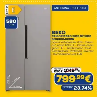 Euronics Beko frigorifero side by side offerta