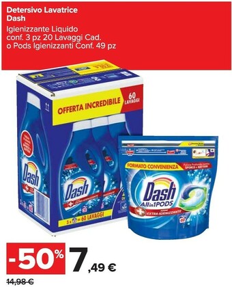 Carrefour Market Dash Detersivo lavatrice offerta