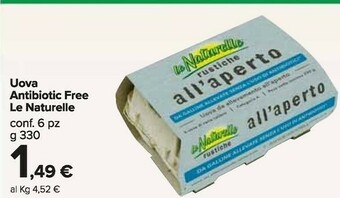 Carrefour Market Le Naturelle Uova offerta
