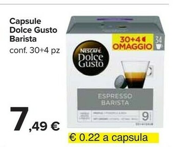 Carrefour Market Nescafé Nescafe Capsule Dolce Gusto Barista offerta