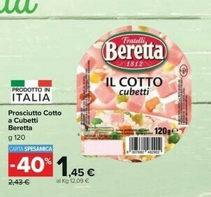 Carrefour Market Beretta Prosciutto cotto offerta