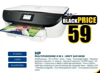 Euronics HP ENVY Photo 6232 Getto Termico D'inchiostro 4800 X 1200 DPI 13 Ppm A4 Wi-Fi offerta