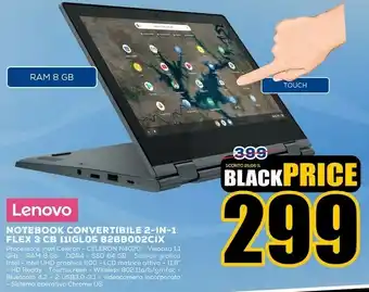 Euronics Lenovo IdeaPad 3 CB Chromebook 35,6 Cm (14") 1920 X 1080 Pixel Intel® Celeron® N 8 GB LPDDR4-SDRAM 64 GB EMMC Wi-Fi 5 (802.11 offerta