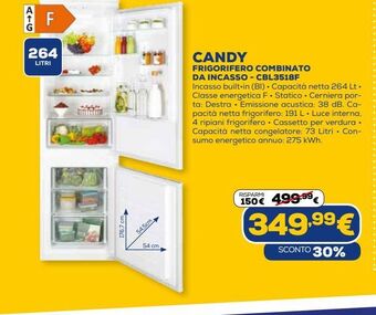 Euronics Candy frigorifero combinato da incasso offerta