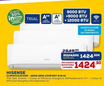 Euronics Hisense climatizzatore - serie new comfort offerta