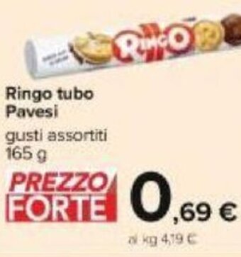 Carrefour Ringo Tubo Pavesi Gusti Assortiti 165 g offerta