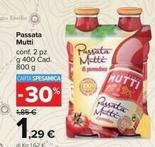 Carrefour Market Mutti Passata di pomodoro offerta
