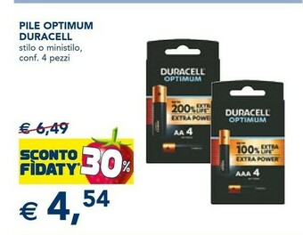 Esselunga Duracell Duracell Pile Optimum Stilo O Ministilo offerta