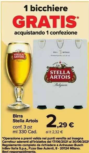 Carrefour Stella artois Birra offerta