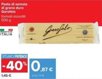 Carrefour Garofalo Pasta di Semola di Grano Duro Formati Assortiti 500 g offerta