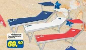Risparmio Casa Lettino Mare Con Parasole 3 Colori offerta