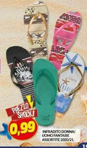 Risparmio Casa Infradito Donna/ Uomo Fantasie offerta