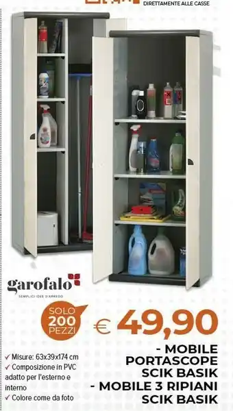 Todis Garofalo Mobile Portascope Scik Basik/Mobile 3 Ripiani Scik Basik offerta