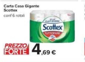 Carrefour Scottex Carta Casa Gigante conf 6 rotoli offerta